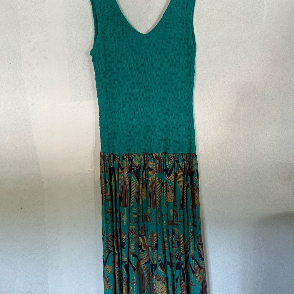 Teal Sleeveless Maxi Dress